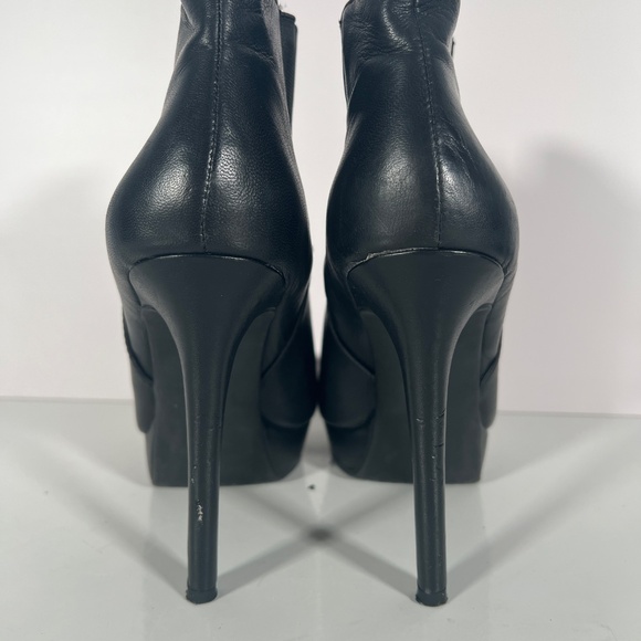 Leather Platform Stiletto Booties - Picture 4 of 14
